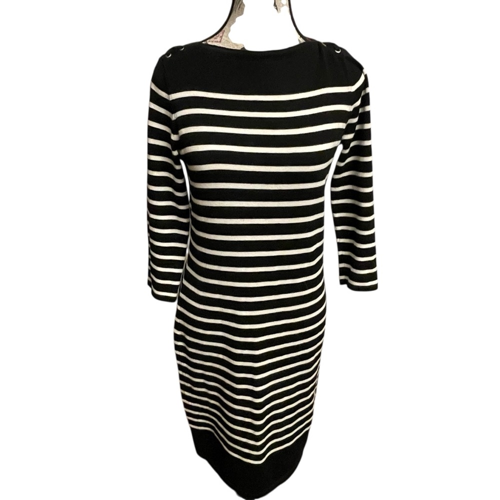 Ralph Lauren Black and White Striped Dress